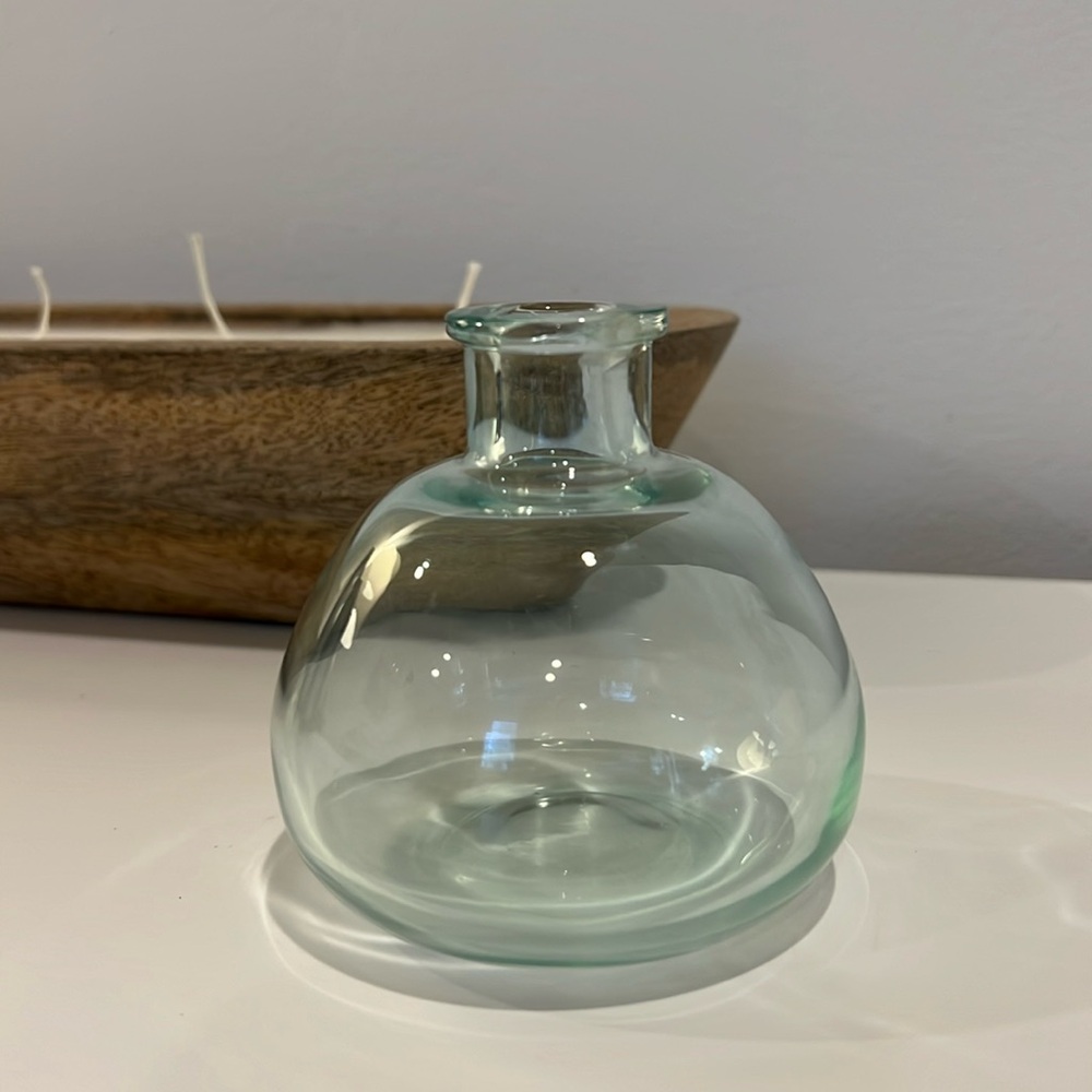 Threshold green glass vase  NWOT
